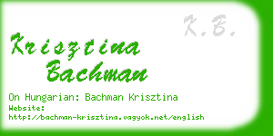 krisztina bachman business card